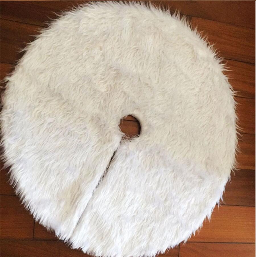 Pure white plush Christmas tree skirt Christmas