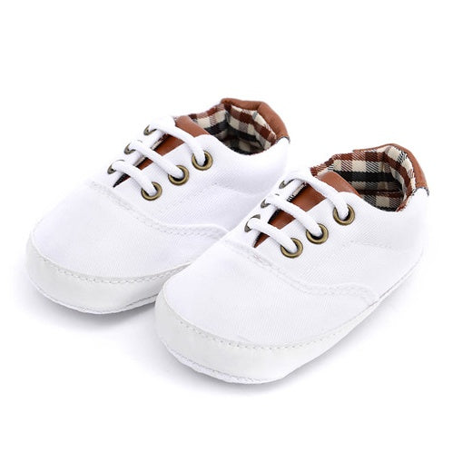 Solid color casual lace soft bottom baby shoes