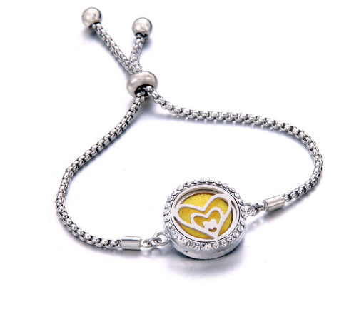 Hollow Stainless Steel Adjustable Aromatherapy Bracelet