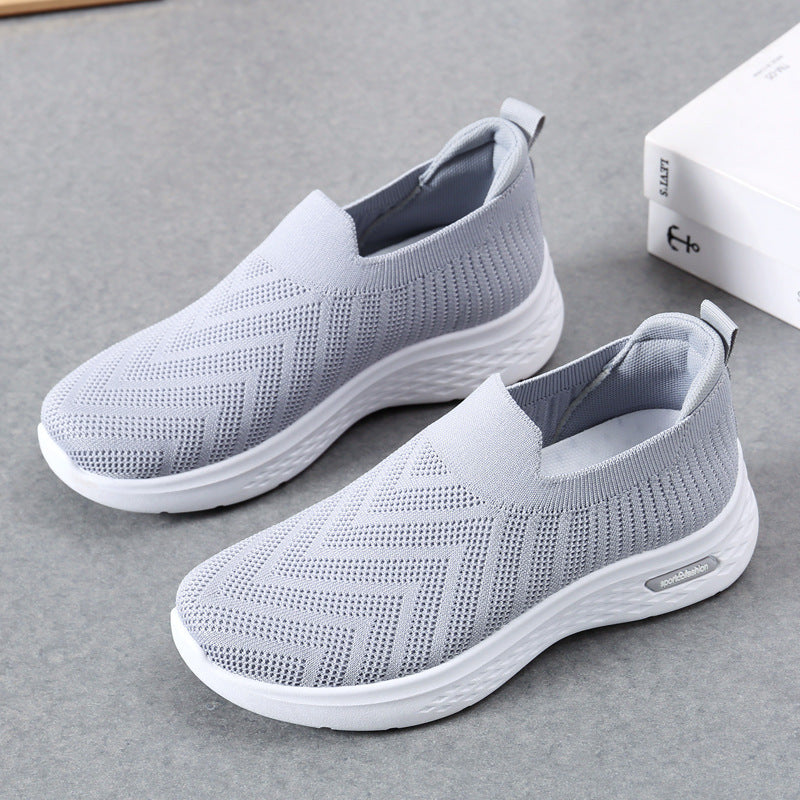 Casual Mesh Shoes Sock Slip On Flat Shoes