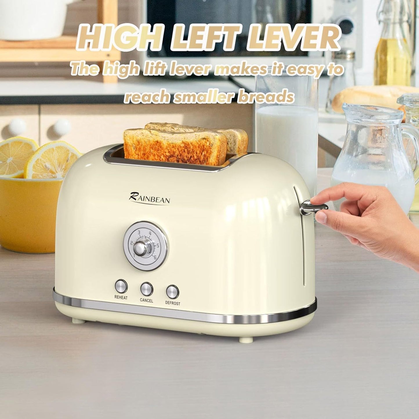 Toaster 2 Slice Retro Toaster Stainless Steel