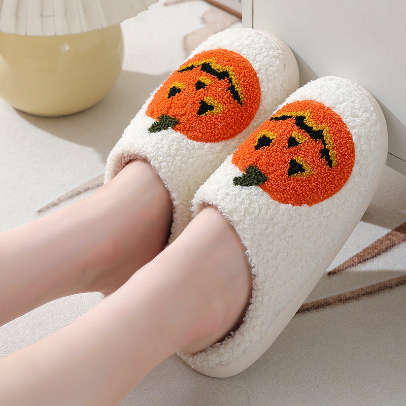 Halloween Pumpkin Cartoon Slippers Warm Winter