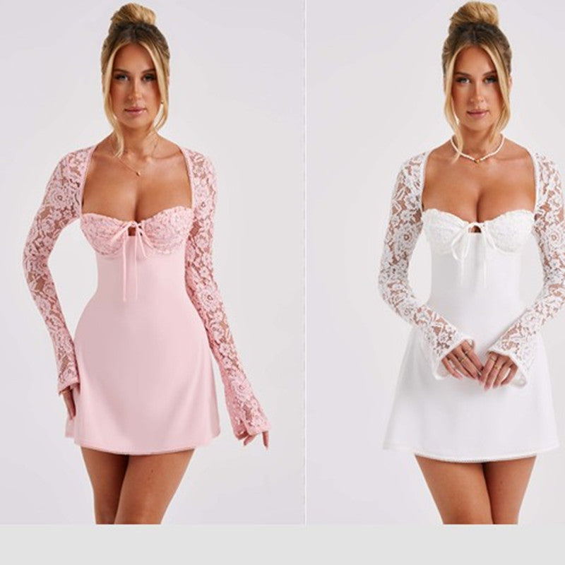 Corset Lace Long Sleeve Dress