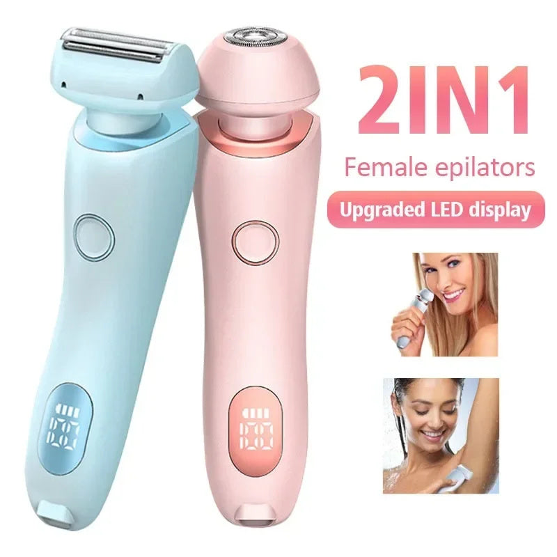 2 In 1 Hair Removal Epilator USB Rechargeable Trimmer Women