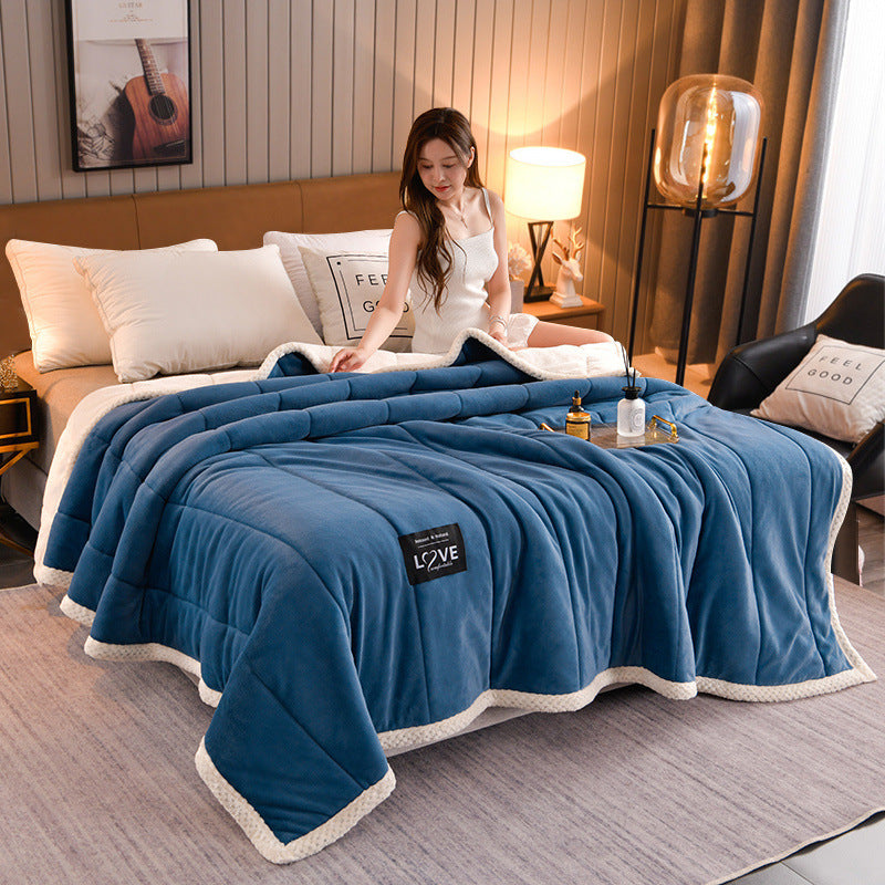 Thick Warm Winter Bed Blankets Wool Bedspread