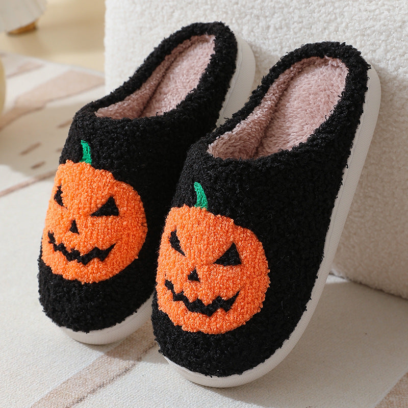 Halloween Pumpkin Cartoon Slippers Warm Winter