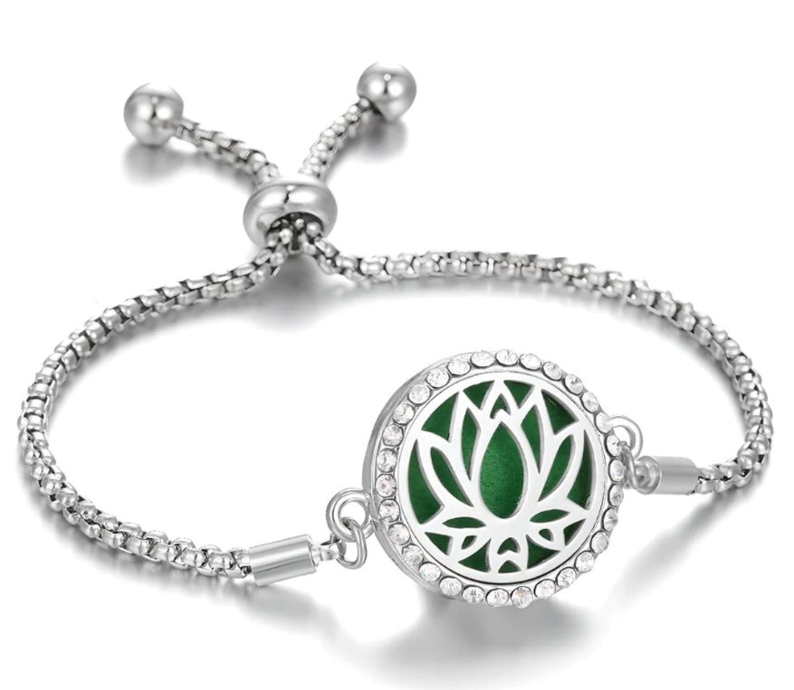 Hollow Stainless Steel Adjustable Aromatherapy Bracelet