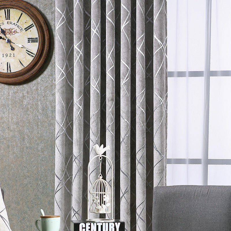 Modern Light Luxury Living Room Chenille Blackout Curtains