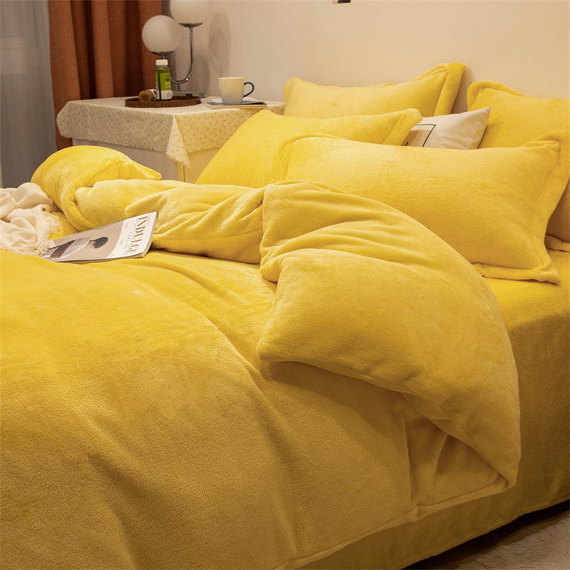 Four-piece Plush Double-sided Fleece Warm Duvet Cover