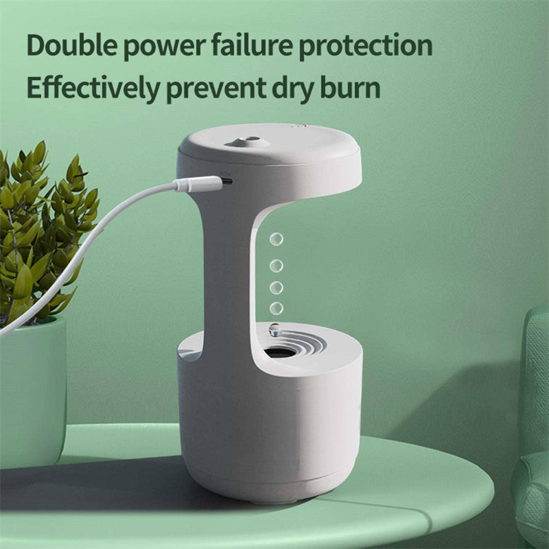 Humidifier With Clock Water Drop Backflow Aroma Diffuser