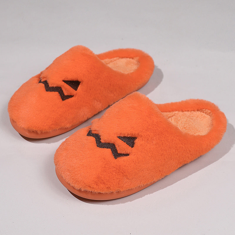 Cute Halloween Pumpkin Slippers Winter Warm