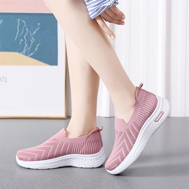 Casual Mesh Shoes Sock Slip On Flat Shoes