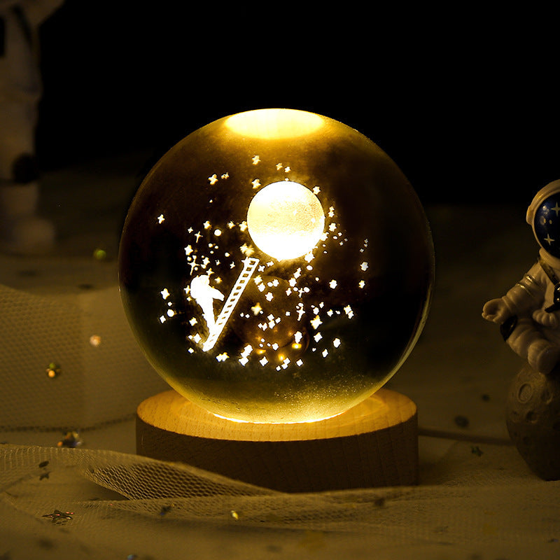 Luminous Starry Sky And Planets Moon Moon Crystal Ball