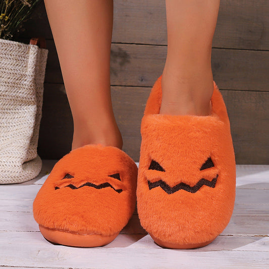 Cute Halloween Pumpkin Slippers Winter Warm