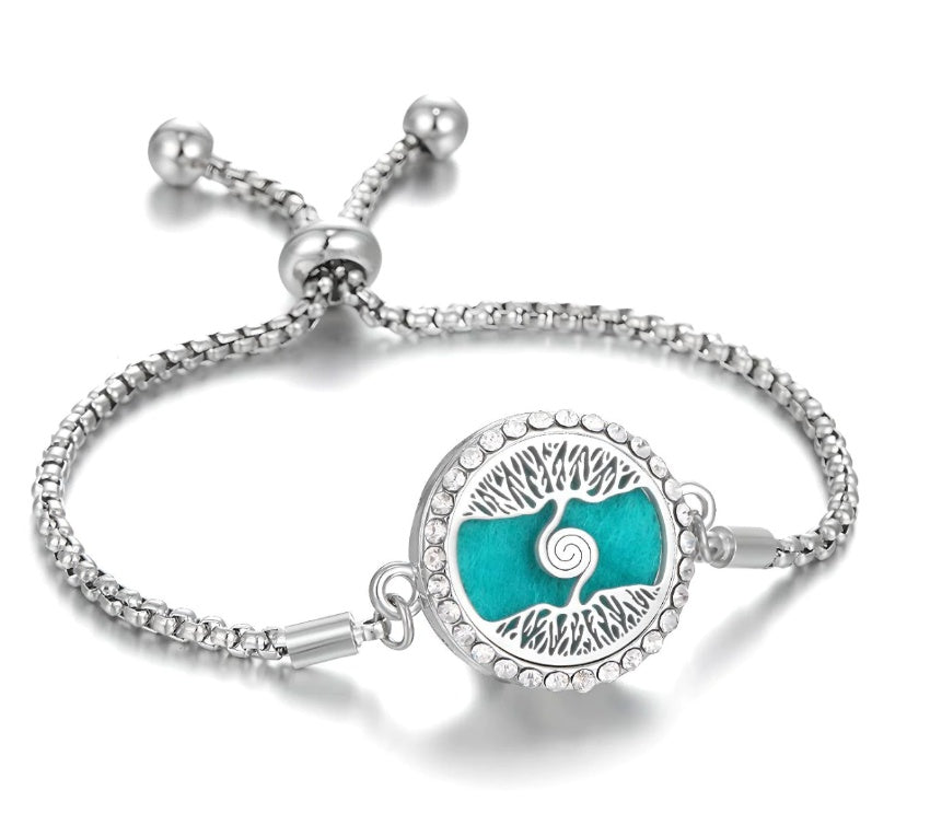 Hollow Stainless Steel Adjustable Aromatherapy Bracelet