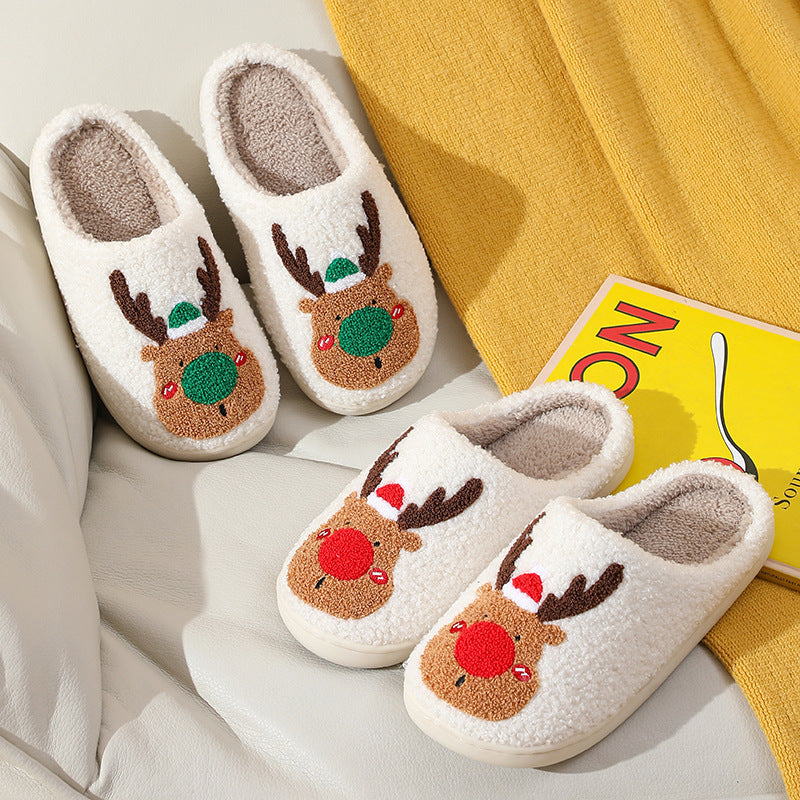 Christmas Shoes Winter Home Slippers Elk Soft Cozy