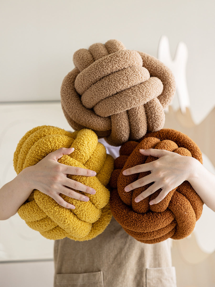 Spherical Lamb Wool Bedside Cushion