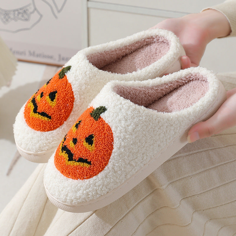 Halloween Pumpkin Cartoon Slippers Warm Winter