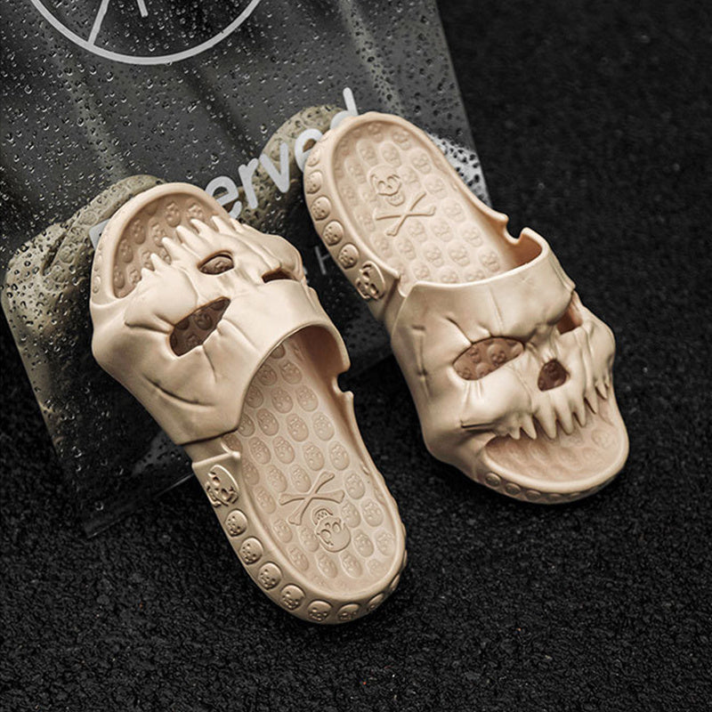 Skull Design Halloween Slippers Bathroom