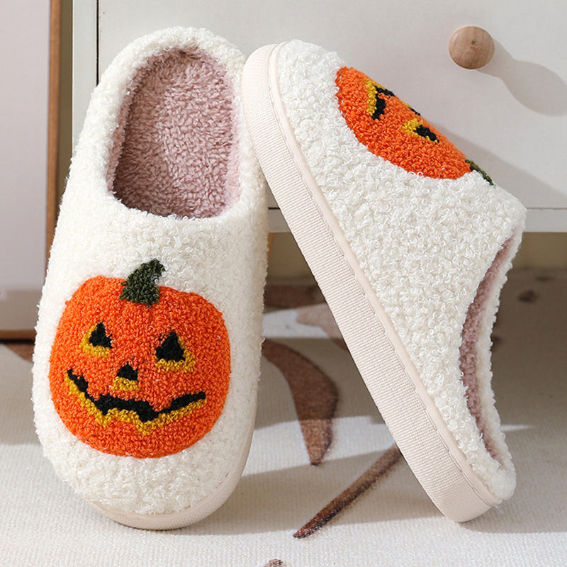 Halloween Pumpkin Cartoon Slippers Warm Winter