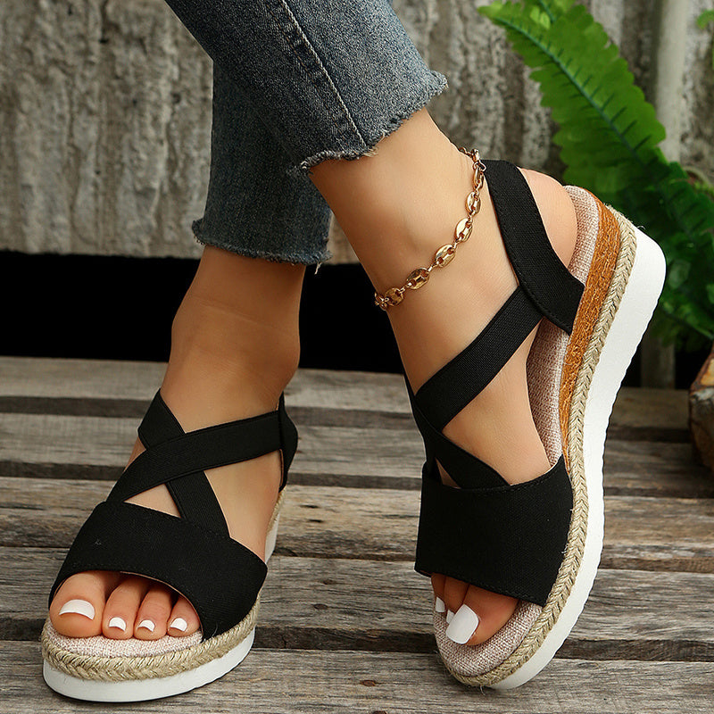 Wedge Sandals For Women Cross-strap