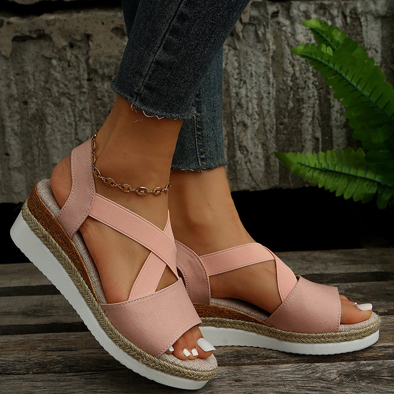 Wedge Sandals For Women Cross-strap