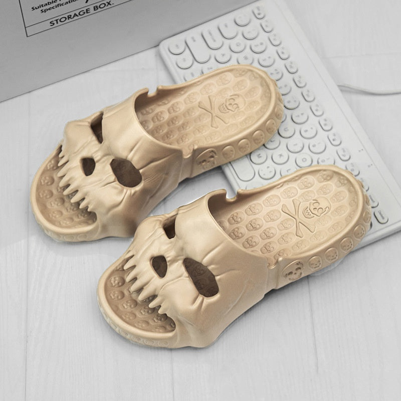 Skull Design Halloween Slippers Bathroom