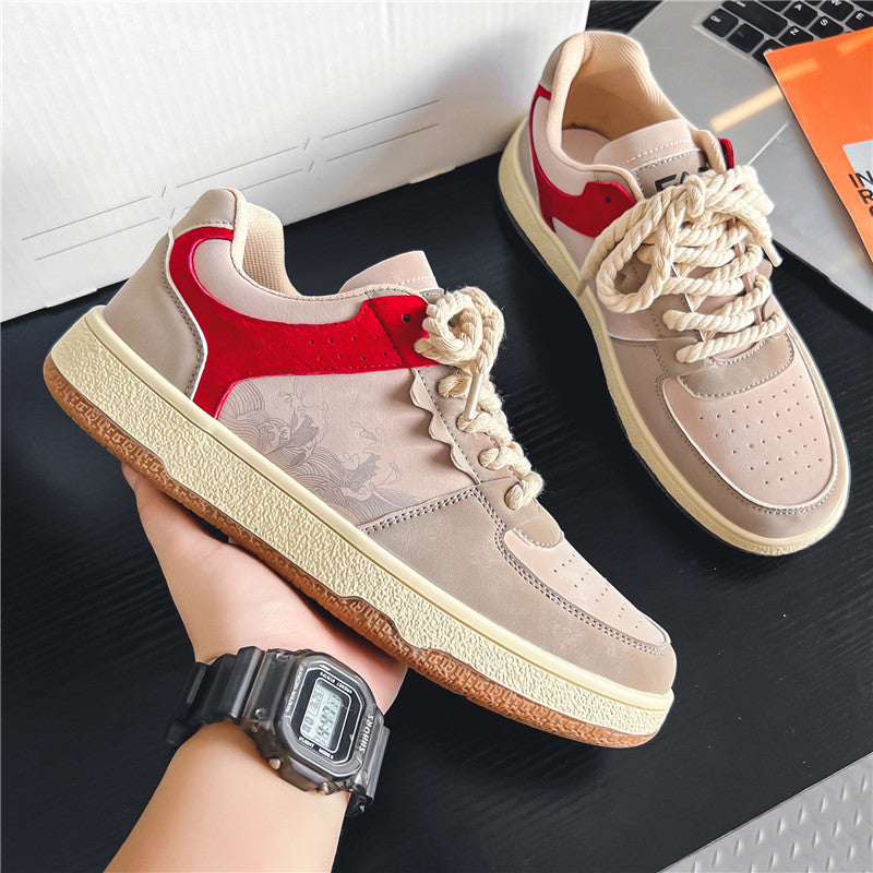 Lace-up Casual Shoes Men Soft Thick Sole