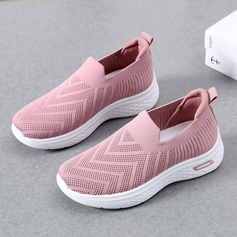 Casual Mesh Shoes Sock Slip On Flat Shoes